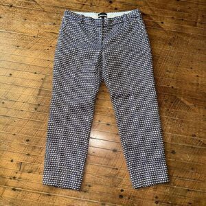 J Crew plaid silk blend lined Cafe Capri elegant 4 pants